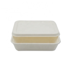 500ML Eco-friendly Disposable Sugarcane Food Containers With Bagasse Lids