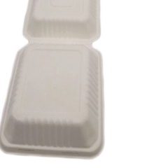 Recipiente de armazenamento de fast food de bagaço de cana-de-açúcar descartável biodegradável para restaurante