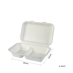 Biodegradable disposable food clamshell packaging takeaway food container for restaurant