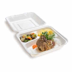 Biodegradable Compostable Disposable Take Away Box With Compartment Sugarcane Box