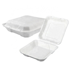 Biodegradable Customable Logo Sugarcane Tableware Food Container Bagasse Takeaway Box