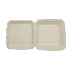 Caja de comida de caña de azúcar disponible ecológica biodegradable de 9 pulgadas