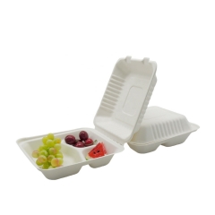 Bagasse Food Packing Container Biodegradable Containers for Food 9 Inch 200 Pack