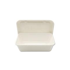 Caja de vajilla de bagazo de caña de azúcar compostable de 500 ml con tapa