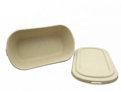 1000 мл Оптовая биоразлагаемая индивидуальная упаковка одноразовая коробка для обеда в форме ракушки