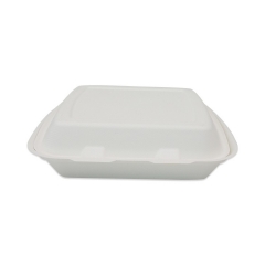 Caja disponible 100% biodegradable de la concha de la caña de azúcar de la caña de azúcar de la cubierta blanca para la comida