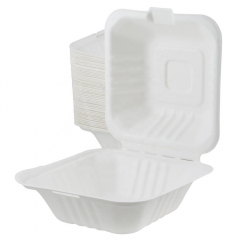 6 Inch Disposable Bagasse Sugarcane Biodegradable Food Container Box