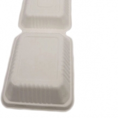 Emballage alimentaire biodégradable à emporter canne à sucre pulpe de papier boîte à déjeuner micro-ondes contenant alimentaire jetable