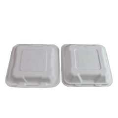 Biodegradable Customable Logo Sugarcane Tableware Food Container Bagasse Takeaway Box