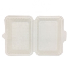 100% degradable bagasse clamshell lunch box office food container