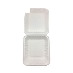 100% biodegradable sugarcane takeaway clamshell disposable food container for packaging food