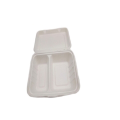 2 scomparti microonde bagassa da asporto contenitore per alimenti usa e getta a conchiglia bento lunch Scatola