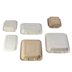 Biodegradable Disposable Take Away Bagasse Clamshell Food Packing Containers