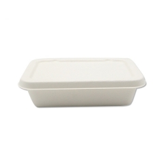 500 ml take out compostable sugarcane bagasse dinnerware box with lid