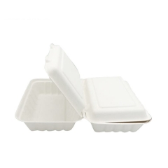 Disposición en forma de concha 100% biodegradableenvase de comida para llevar de pulpa de bagazo ble para restaurante