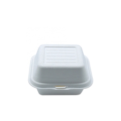 450ml Disposable clamshell sugarcane hamburger box recyclable food containers disposable packaging for food