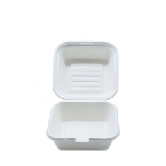 450ml descartável garra cana-de-açúcar hambúrguer caixa recipientes recicláveis ​​de alimentos embalagens descartáveis ​​para alimentos