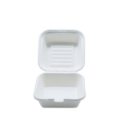 450ml Disposable clamshell sugarcane hamburger box recyclable food containers disposable packaging for food