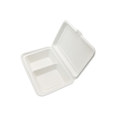 2 compartment disposable Sugarcane Bagasse lunch box