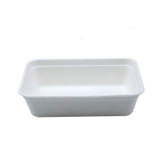 Recipientes de alimentos a prueba de fugas desechables 100% compostables recipiente de almacenamiento de alimentos rectangular desechable