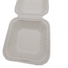 100% biodegradable disposable bagasse food container with lid