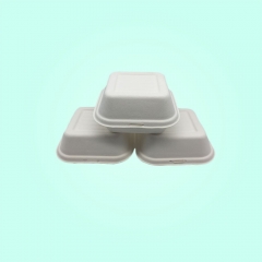 6 inch Disposable biodegradable sugarcane hamburger box for packaging