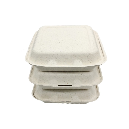 Recipiente para alimentos descartáveis ​​biodegradáveis ​​Caixa de embalagem com bagaço de cana-de-açúcar Serviço de mesa ecológico