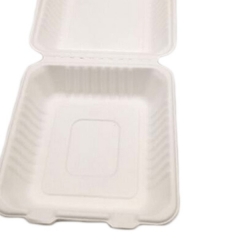 Envasado de alimentos biodegradables Caña de azúcar para llevar Pulpa de papel Fiambrera Recipiente de comida desechable para microondas