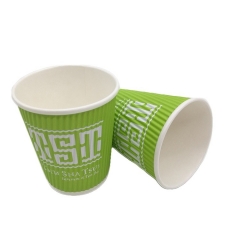 Taza de papel desechable de café de pared ondulada para fiesta de Navidad