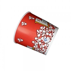 Red Disposable Printed Pop Corn Paper Container Pe Coated Popcorn box