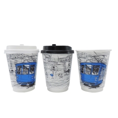 China Supplier New Double Insulated Paper Coffee Cup Designs With Lids