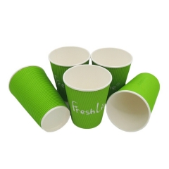 14 oz Large Eco Friendly Personalised Ripple Paper Cups