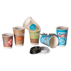 12oz Customized Double Wall Paper Coffee Cup With Lids