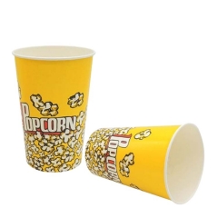Желтое ведро для попкорна Одноразовые бумажные стаканчики для попкорна