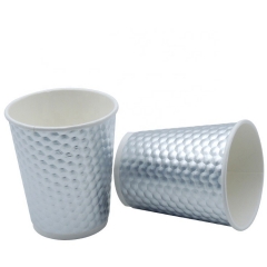 2020 nuevo diseño en relieve taza de café de papel de pared de ondulación de doble taza de papel