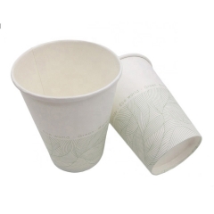 Taza de café de papel de revestimiento de PLA biodegradable