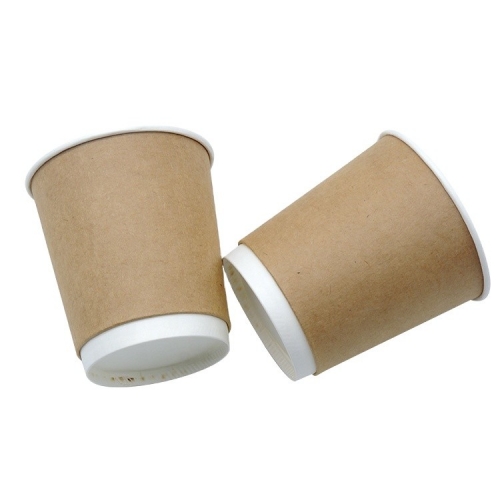 Tazas de café de papel desechables impresas personalizadas de doble pared Kraft