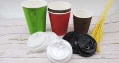 Cheap Design Price Double Ripple Wall Eco Coffee Disposable Paper Cup