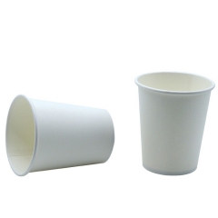Bicchiere di carta per bevande calde monouso da 8 once di colore bianco