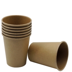 Taza desechable de papel Kraft de café caliente con tapa