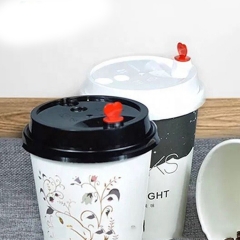 Tazza di carta da caffè da 10 once con design personalizzato ECO con coperchio