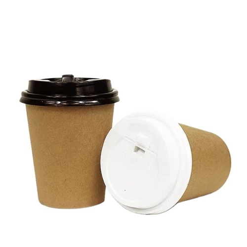 16oz biodegradable single wall kraft paper coffee cup with lid
