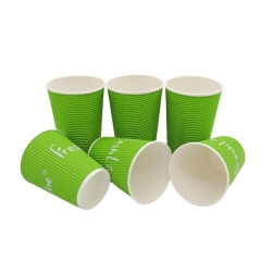 14 oz Large Eco Friendly Personalised Ripple Paper Cups