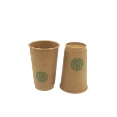 High Quality 16oz Kraft Double Wall Paper Cups Cartoon Cup