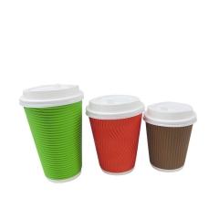 Prix ​​de conception bon marché Double mur d'ondulation Eco Coffee Cup en papier jetable
