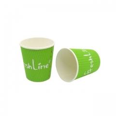 High Quality Disposable Green Ripple Wall Paper Cup