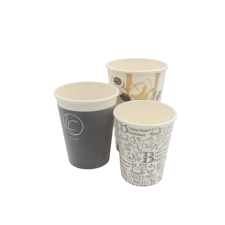 Taza de papel de espuma al por mayor de uso único recubierto de PE único para cafetería