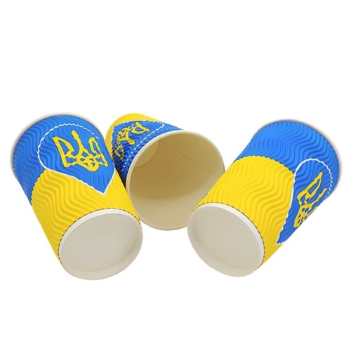 Vasos de papel ondulados personalizados pequeños biodegradables de 4 oz reciclables