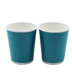 8oz Custom Printed Disposable Embossed Double Wall Paper Cup
