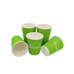 Gobelet en papier d'exportation pliable biodégradable à cône jetable de 8oz. 12oz et 16oz